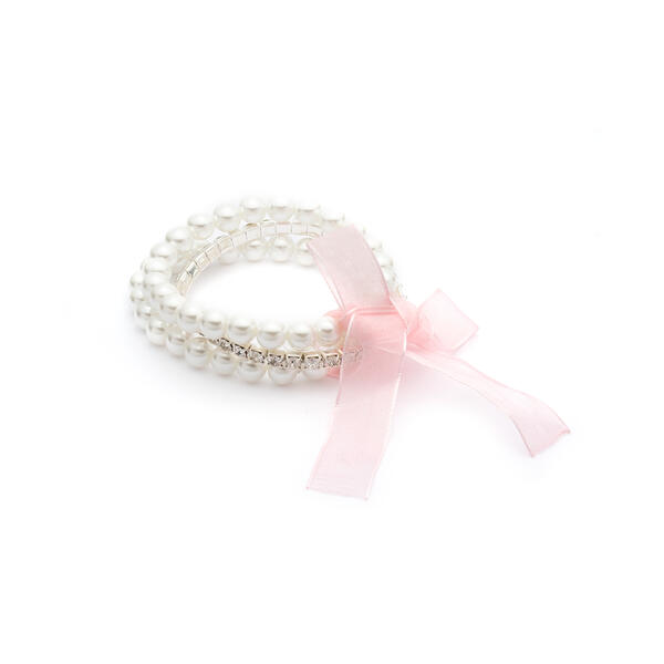 You're Invited Silver-Tone Crystal & Pearl Bracelet Set - image 