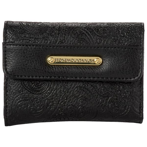 Womens Stone Mountain Embossed Paisley Trifold Wallet - image 
