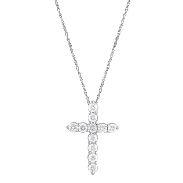 Nova Star(R) Sterling Silver Lab Grown Diamond Cross Pendant