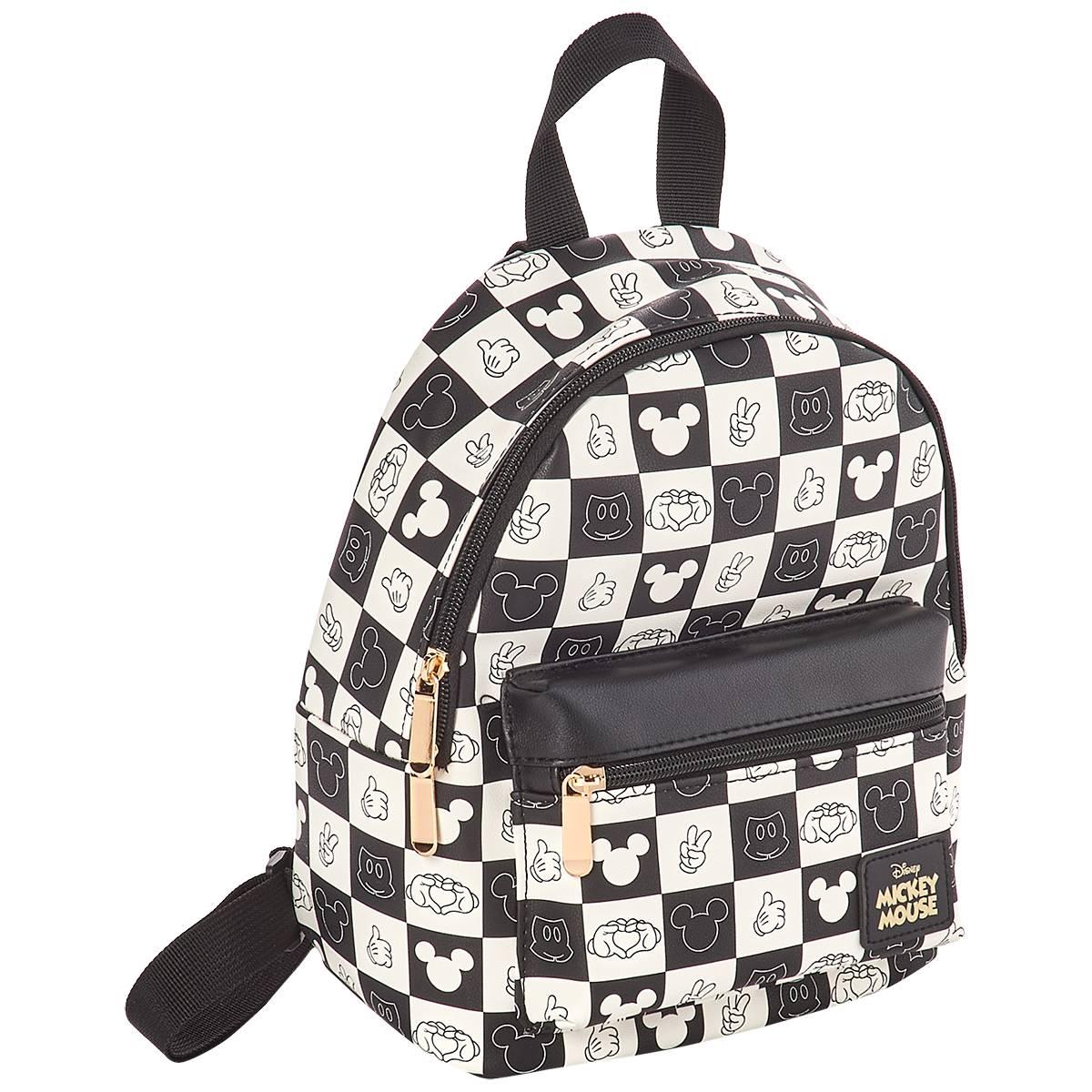 Womens Bioworld Mickey Mouse Checkered Mini Backpack