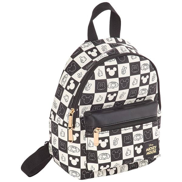 Womens Bioworld Mickey Mouse Checkered Mini Backpack