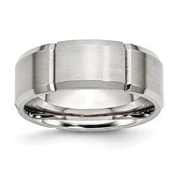 Mens Gentlemen's Classics(tm) Beveled Edge & Grooved Wedding Band