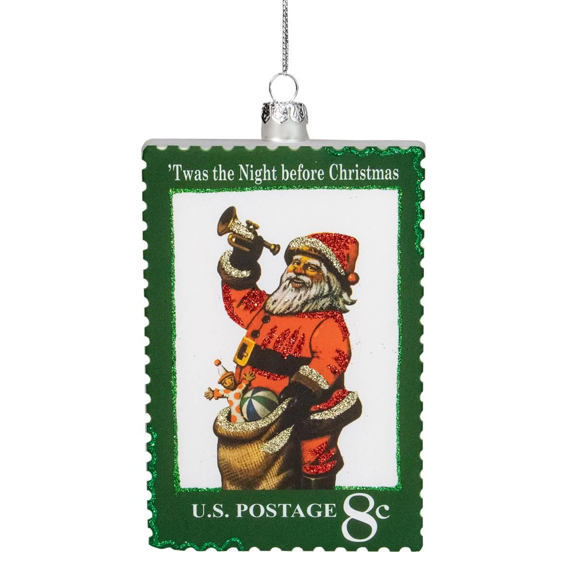 Northlight Seasonal 3.5n. USPS Santa Stamp Christmas Ornament