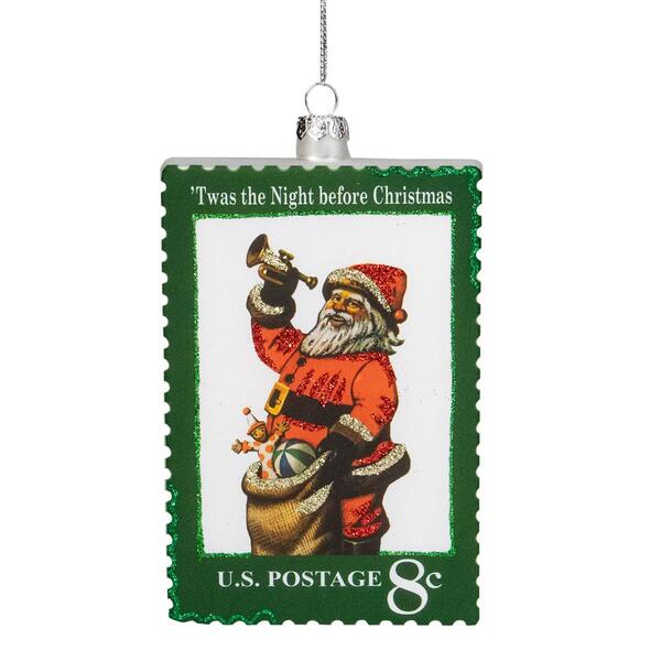 Northlight Seasonal 3.5n. USPS Santa Stamp Christmas Ornament - image 