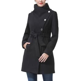 Womens BGSD Hooded Wool Trench Coat