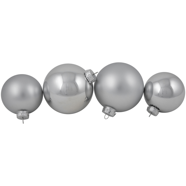 Northlight 72ct. 2-Finish Christmas Glass Ball Ornaments