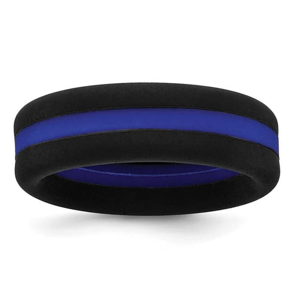 Mens Gentlemen''s Classics(tm) Black Silicone 7.5mm Wedding Band - image 