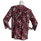 Petite Napa Valley 3/4 Sleeve Dot Pleat Knit Henley -  Wine Dot - image 2