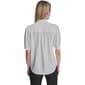 Womens DKNY Elbow Puff Sleeve Solid Button Front Blouse - image 2