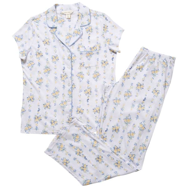 Womens Laura Ashley® Short Sleeve Daisy Bouquet  Pajama Set