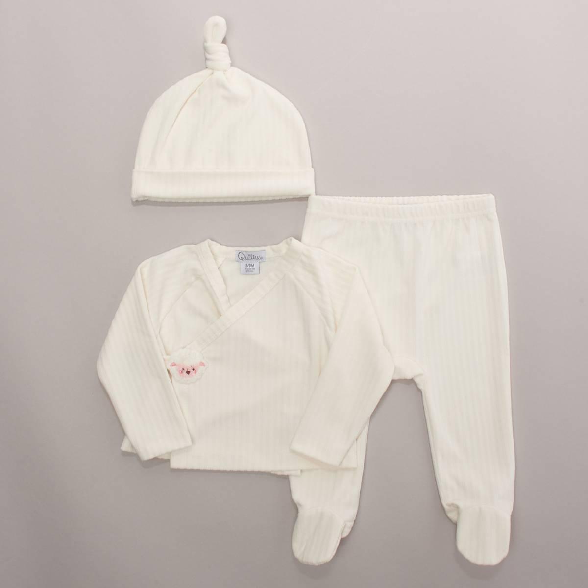 Baby Girl (NB-9M) Quiltex Lamb 3pc. Take Me Home Set