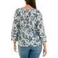 Womens Zac & Rachel 3/4 Puff Sleeve Floral Blouse - image 2