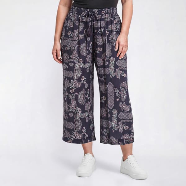Plus Size Preswick & Moore(R) Medallion Gauze Cropped Palazzo - image 