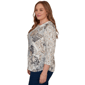 Plus Size Alfred Dunner Classics 3/4 Sleeve Geo Leaf Blouse - image 4