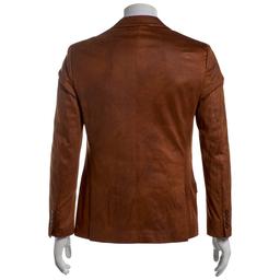 Mens Paisley & Gray Faux Leather Jacket
