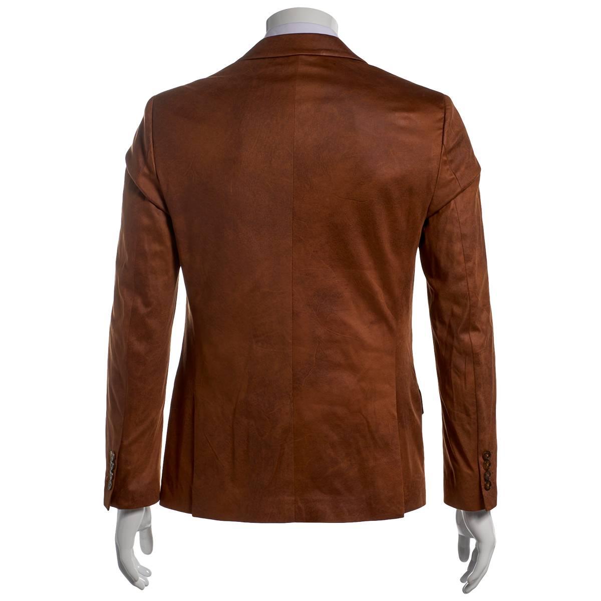 Mens Paisley & Gray Faux Leather Jacket