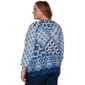 Plus Size Alfred Dunner Indigo Girls 3/4 Sleeve Patchwork Blouse - image 2