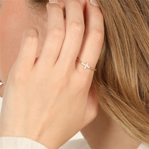 Brilliant Grown 18kt. Gold-Plated Lab-Grown Diamond Accent Ring