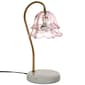 Luze Pink Glass Shade with Marble Base Candle Warmer - image 1