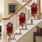 Puleo International 28in. Pre-Lit Adorned Flocked Banister Swag - image 2