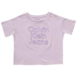 Girls &#40;7-16&#41; Calvin Klein Stack CKJ Boxy Tee