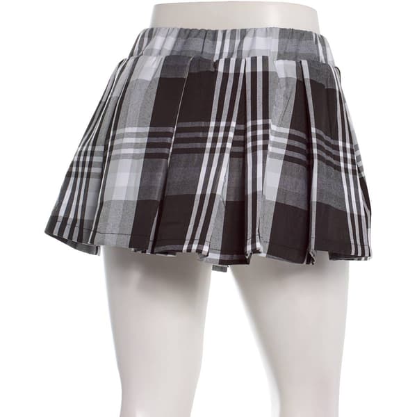Juniors Jolie & Joy Plaid Pleated Twill Skort - Black