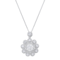 Saffron 6ctw. Moissanite Diamond Floral Halo Pendant Necklace - image 1