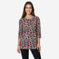 Womens Emily Daniels 3/4 Sleeve Ditsy Jacquard Tunic Blouse - image 1