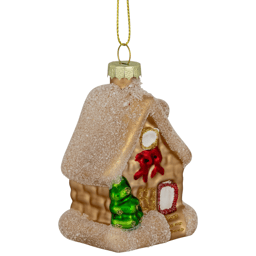 Northlight Snowy Country Cabin Glass Christmas Hanging Ornament