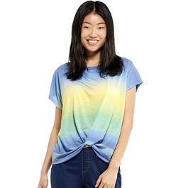 Womens Architect&#40;R&#41; Short Sleeve Knot Front Ombre Tee