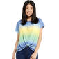 Womens Architect&#40;R&#41; Short Sleeve Knot Front Ombre Tee - image 1
