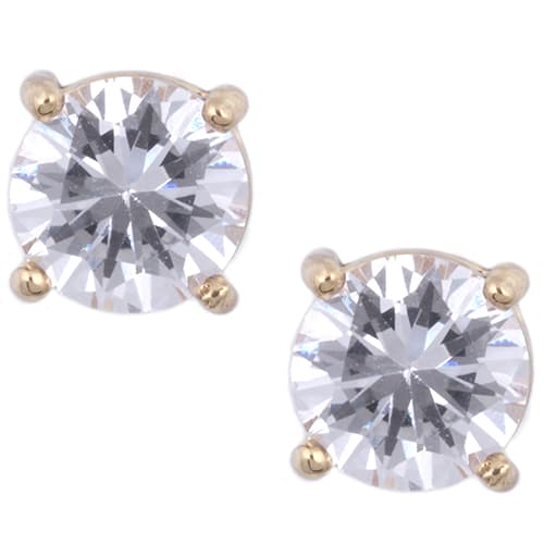 Anne Klein Gold-Tone CZ 8mm Stud Earrings
