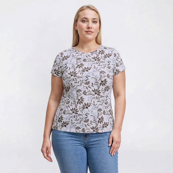 Plus Size Preswick & Moore(R) Short Sleeve Viny Floral Tee - image 