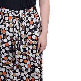 Womens NY Collection Pull On Dot Skirt - Black/Grey