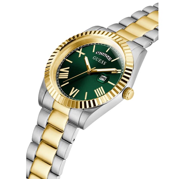 Mens Guess Silver and Gold Strap Watch - GW0265G8