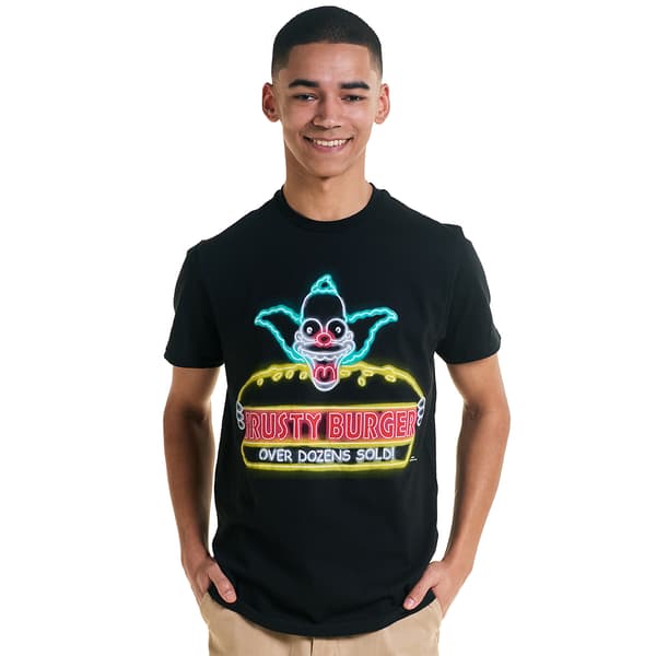 Young Mens The Simpsons Neon Krusty Burger Graphic Tee