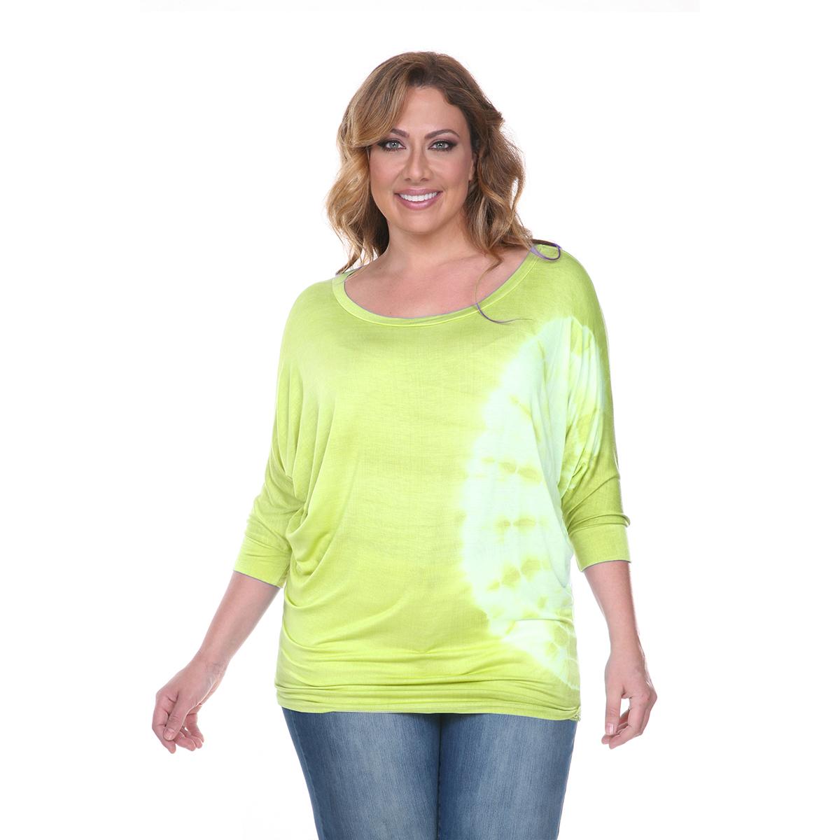 Plus Size White Mark Tie Dye Tee - Green