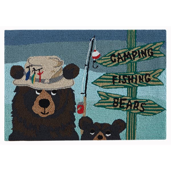 Liora Manne Frontporch Fishing Bears Indoor/Outdoor Accent Rug