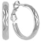 Sterling Silver Textured Hoop Earrings - image 1