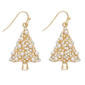 Gold-Tone And Pearl Christmas Tree Earrings - image 1