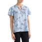 Petite Jones New York Short Double Ruffle Sleeve Floral Blouse - image 3