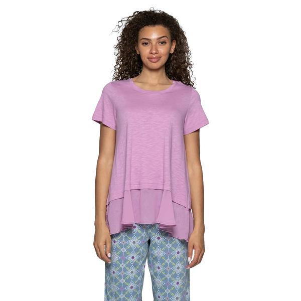 Womens HUE Short Sleeve Cotton Jersey Pajama Top