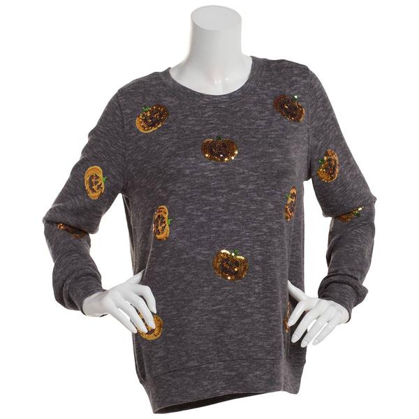 Womens Tru Self Long Sleeve Pumpkin Sweater