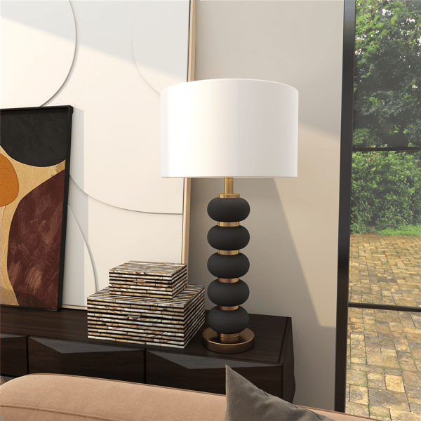 CosmoLiving by Cosmopolitan Contemporary Black Metal Table Lamp