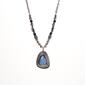 Ruby Rd. Blue Cabochon Silver-Tone Pendant Necklace - image 1