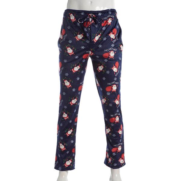 Mens Preswick & Moore(R) Ho Ho Ho Santa Silky Fleece Pajama Pants