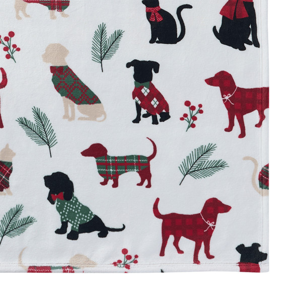 Hallmark Holiday Pets Plush Throw Blanket