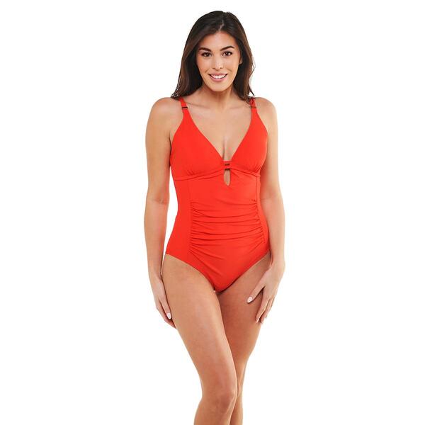 Womes Nicole Miller Studio Solid One Piece Swimsuit - image 