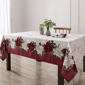 Threadmade Clarette Poinsettia Holiday Fabric Tablecloth - image 4