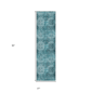 HomeRoots Teal Floral Medallion Non Skid Runner Rug - image 3